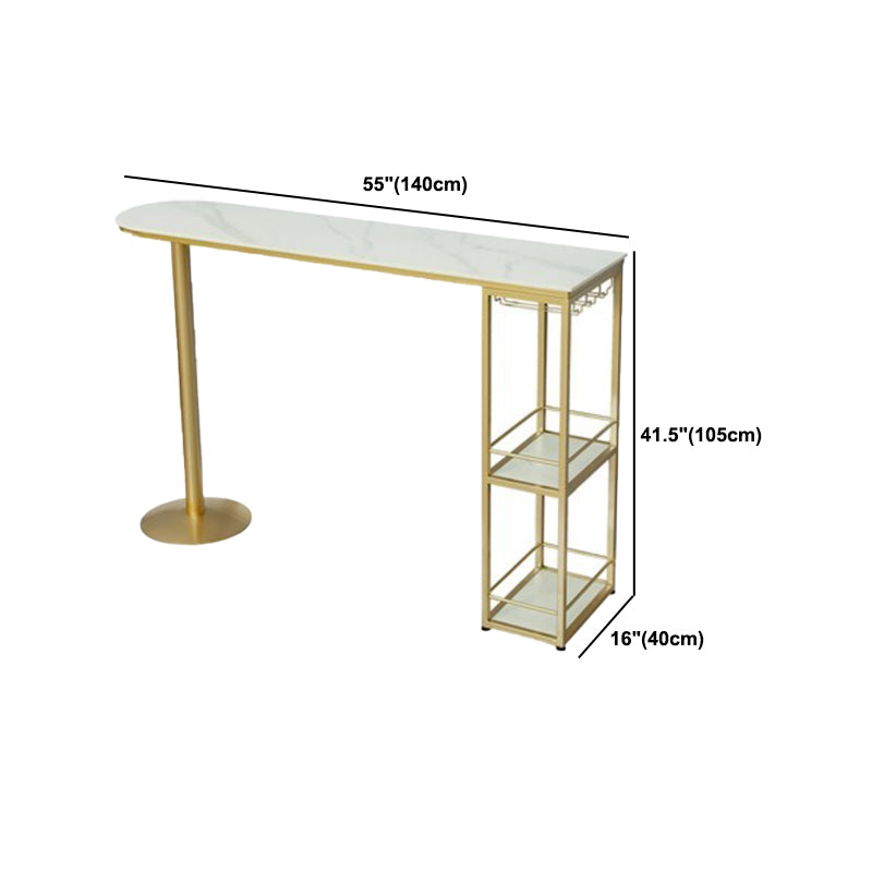 Glam Oval Bar Pub Table Set 1/3 Pieces Stone Top Bar Stool and Table Set Clearhalo 'Bar Furniture' 'furn' 'furn_home_bar_bar_sets' 'Furniture' 'Home Bars & Bar Sets' 'home_bar_bar_sets' 'Kitchen & Dining Furniture' 5463982