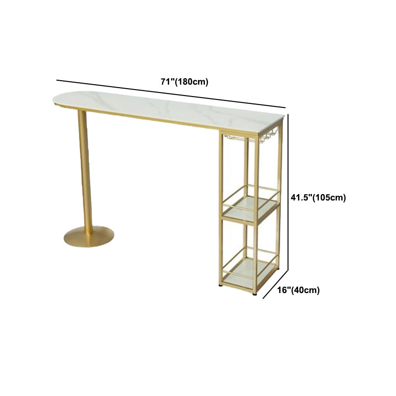 Glam Oval Bar Pub Table Set 1/3 Pieces Stone Top Bar Stool and Table Set Clearhalo 'Bar Furniture' 'furn' 'furn_home_bar_bar_sets' 'Furniture' 'Home Bars & Bar Sets' 'home_bar_bar_sets' 'Kitchen & Dining Furniture' 5463984