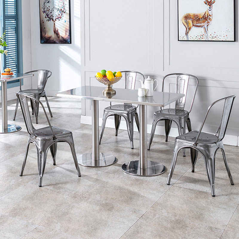 1/2/3/5 Pièces Ensemble de bar industriel tabouret et ensemble de tableaux en acier inoxydable