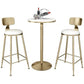 Glam 1/3/5 Pieces Bar Table Set Round Stone Counter Table with High Stools 3 Pieces: White Table, 2 White Chairs Clearhalo 'Bar Furniture' 'furn' 'furn_home_bar_bar_sets' 'Furniture' 'Home Bars & Bar Sets' 'home_bar_bar_sets' 'Kitchen & Dining Furniture' 5464113