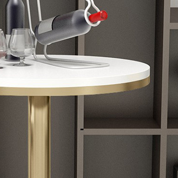 Glam 1/3/5 Pieces Bar Table Set Round Stone Counter Table with High Stools Clearhalo 'Bar Furniture' 'furn' 'furn_home_bar_bar_sets' 'Furniture' 'Home Bars & Bar Sets' 'home_bar_bar_sets' 'Kitchen & Dining Furniture' 5464116