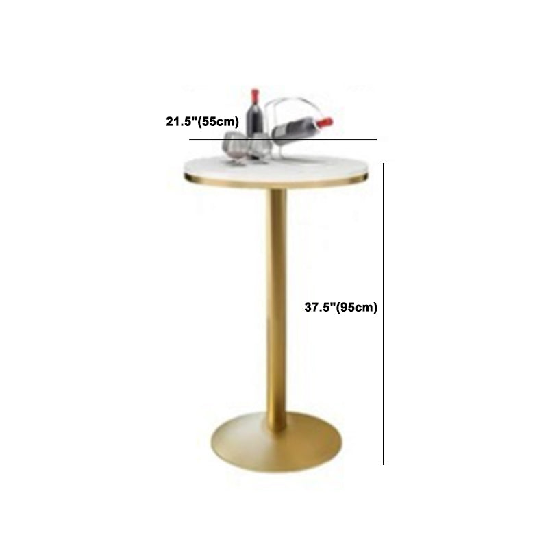 Glam 1/3/5 Pieces Bar Table Set Round Stone Counter Table with High Stools Clearhalo 'Bar Furniture' 'furn' 'furn_home_bar_bar_sets' 'Furniture' 'Home Bars & Bar Sets' 'home_bar_bar_sets' 'Kitchen & Dining Furniture' 5464124