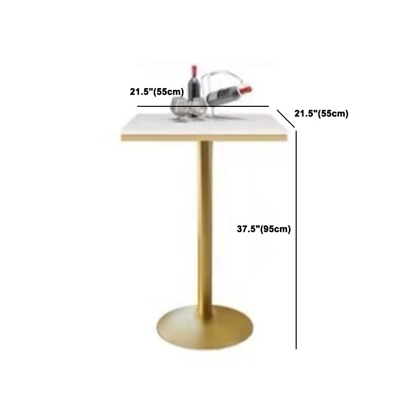 Glam 1/3/5 Pieces Bar Table Set Round Stone Counter Table with High Stools Clearhalo 'Bar Furniture' 'furn' 'furn_home_bar_bar_sets' 'Furniture' 'Home Bars & Bar Sets' 'home_bar_bar_sets' 'Kitchen & Dining Furniture' 5464127