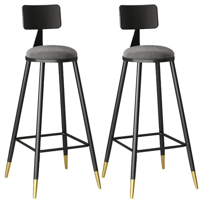 Modern Armless Backrest Counter Stool Steel Barber Shop Bar Stool with Cushion and Pedal