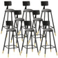 Modern Armless Backrest Counter Stool Steel Barber Shop Bar Stool with Cushion and Pedal