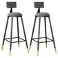 Modern Armless Backrest Counter Stool Steel Barber Shop Bar Stool with Cushion and Pedal
