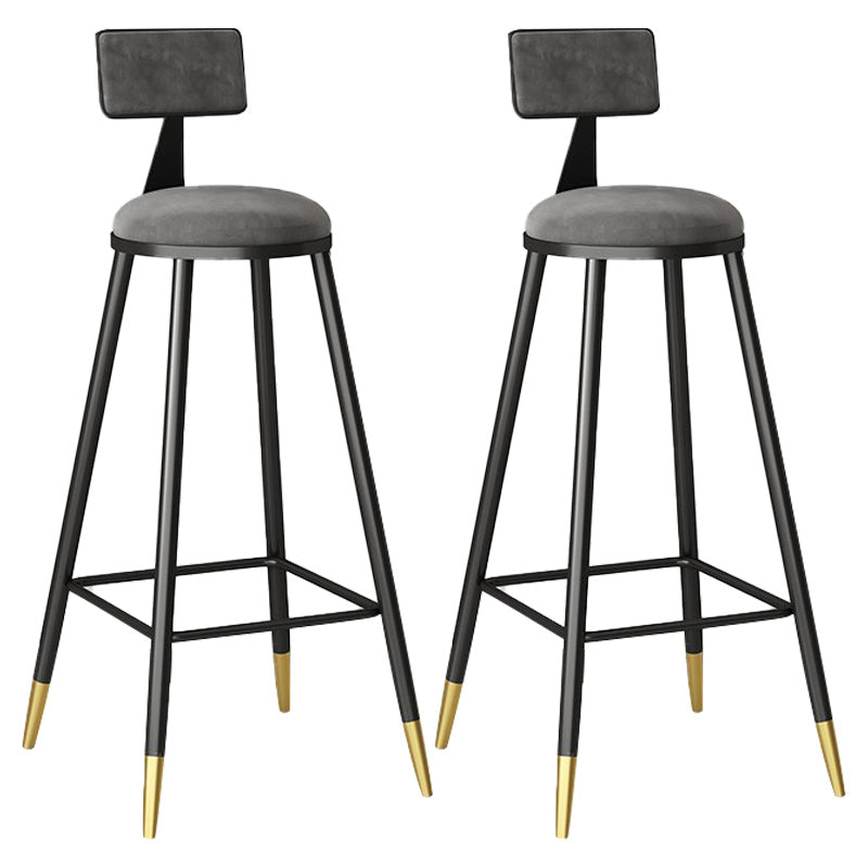 Modern Armless Backrest Counter Stool Steel Barber Shop Bar Stool with Cushion and Pedal