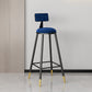 Modern Armless Backrest Counter Stool Steel Barber Shop Bar Stool with Cushion and Pedal
