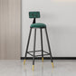 Modern Armless Backrest Counter Stool Steel Barber Shop Bar Stool with Cushion and Pedal