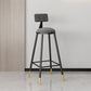 Modern Armless Backrest Counter Stool Steel Barber Shop Bar Stool with Cushion and Pedal