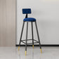 Modern Armless Backrest Counter Stool Steel Barber Shop Bar Stool with Cushion and Pedal
