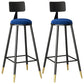 Modern Armless Backrest Counter Stool Steel Barber Shop Bar Stool with Cushion and Pedal