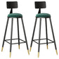Modern Armless Backrest Counter Stool Steel Barber Shop Bar Stool with Cushion and Pedal