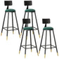 Modern Armless Backrest Counter Stool Steel Barber Shop Bar Stool with Cushion and Pedal