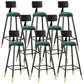 Modern Armless Backrest Counter Stool Steel Barber Shop Bar Stool with Cushion and Pedal