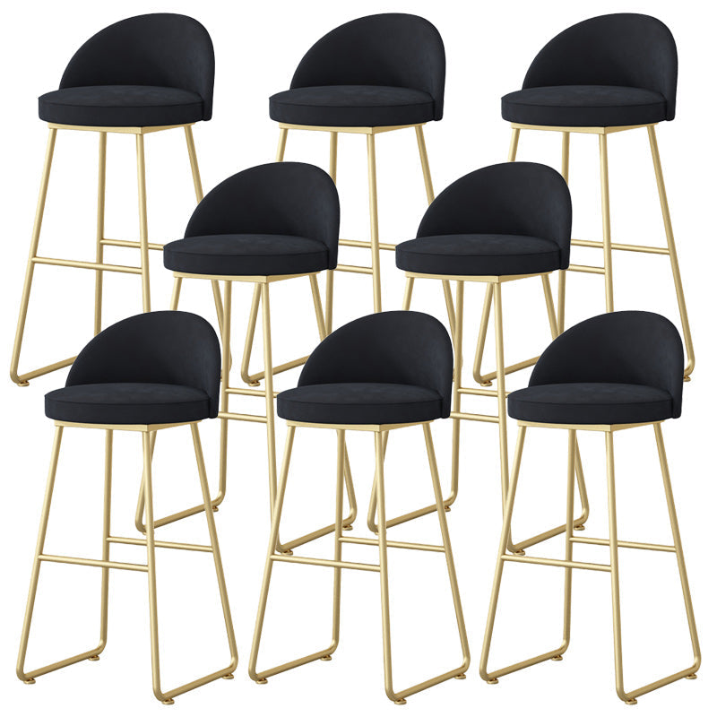 Nordic Glam Bar-stool Bucket Bar Stool for Home with Metal Legs
