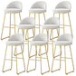 Nordic Glam Bar-stool Bucket Bar Stool for Home with Metal Legs