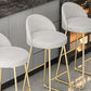 Nordic Glam Bar-stool Bucket Bar Stool for Home with Metal Legs