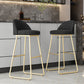 Nordic Glam Bar-stool Bucket Bar Stool for Home with Metal Legs
