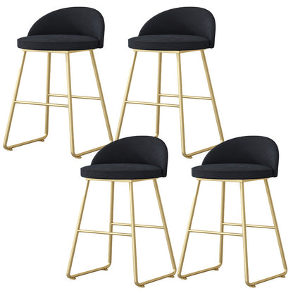Nordic Glam Bar-stool Bucket Bar Stool for Home with Metal Legs