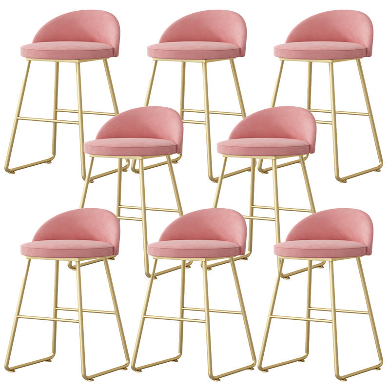 Nordic Glam Bar-stool Bucket Bar Stool for Home with Metal Legs