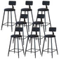 Modern Armless Backrest Counter Stool Iron Dining Room Bar Stool with Cushion Black 8 Piece Set Counter Stool(26"H) Clearhalo 'Bar Furniture' 'Bar Stools' 'bar_stools' 'furn' 'furn_bar_stools' 'Furniture' 'Kitchen & Dining Furniture' 5464505