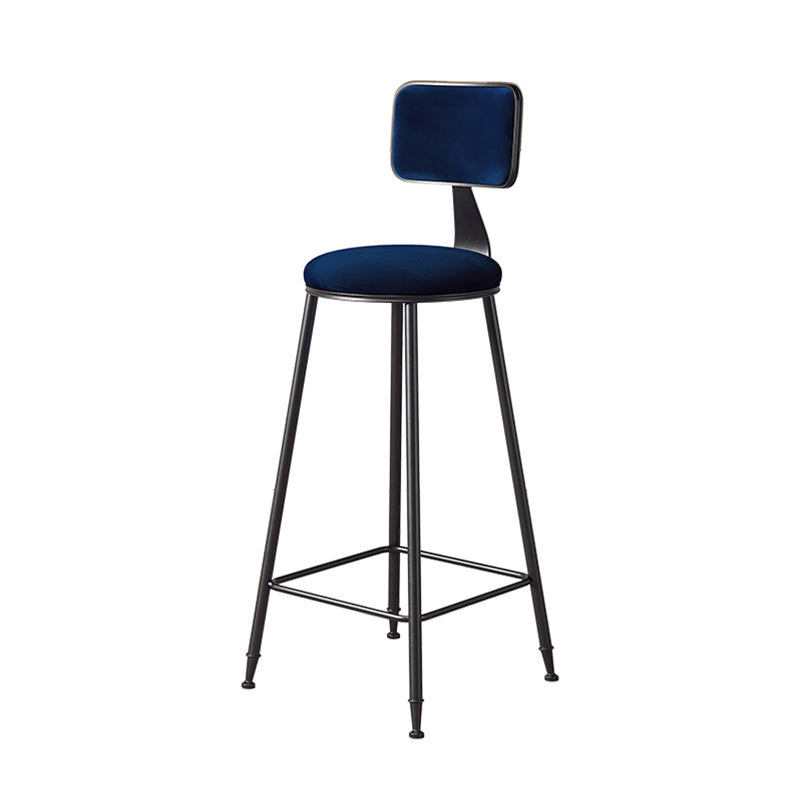 Modern Armless Backrest Counter Stool Iron Dining Room Bar Stool with Cushion Clearhalo 'Bar Furniture' 'Bar Stools' 'bar_stools' 'furn' 'furn_bar_stools' 'Furniture' 'Kitchen & Dining Furniture' 5464506