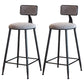 Modern Armless Backrest Counter Stool Iron Dining Room Bar Stool with Cushion Gray 2 Piece Set Counter Stool(26"H) Clearhalo 'Bar Furniture' 'Bar Stools' 'bar_stools' 'furn' 'furn_bar_stools' 'Furniture' 'Kitchen & Dining Furniture' 5464507