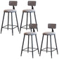 Modern Armless Backrest Counter Stool Iron Dining Room Bar Stool with Cushion Gray 4 Piece Set Counter Stool(26"H) Clearhalo 'Bar Furniture' 'Bar Stools' 'bar_stools' 'furn' 'furn_bar_stools' 'Furniture' 'Kitchen & Dining Furniture' 5464509