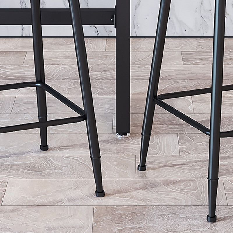 Modern Armless Backrest Counter Stool Iron Dining Room Bar Stool with Cushion Clearhalo 'Bar Furniture' 'Bar Stools' 'bar_stools' 'furn' 'furn_bar_stools' 'Furniture' 'Kitchen & Dining Furniture' 5464510