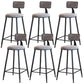Modern Armless Backrest Counter Stool Iron Dining Room Bar Stool with Cushion Gray 6 Piece Set Counter Stool(26"H) Clearhalo 'Bar Furniture' 'Bar Stools' 'bar_stools' 'furn' 'furn_bar_stools' 'Furniture' 'Kitchen & Dining Furniture' 5464511