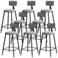 Modern Armless Backrest Counter Stool Iron Dining Room Bar Stool with Cushion Gray 8 Piece Set Counter Stool(26"H) Clearhalo 'Bar Furniture' 'Bar Stools' 'bar_stools' 'furn' 'furn_bar_stools' 'Furniture' 'Kitchen & Dining Furniture' 5464512