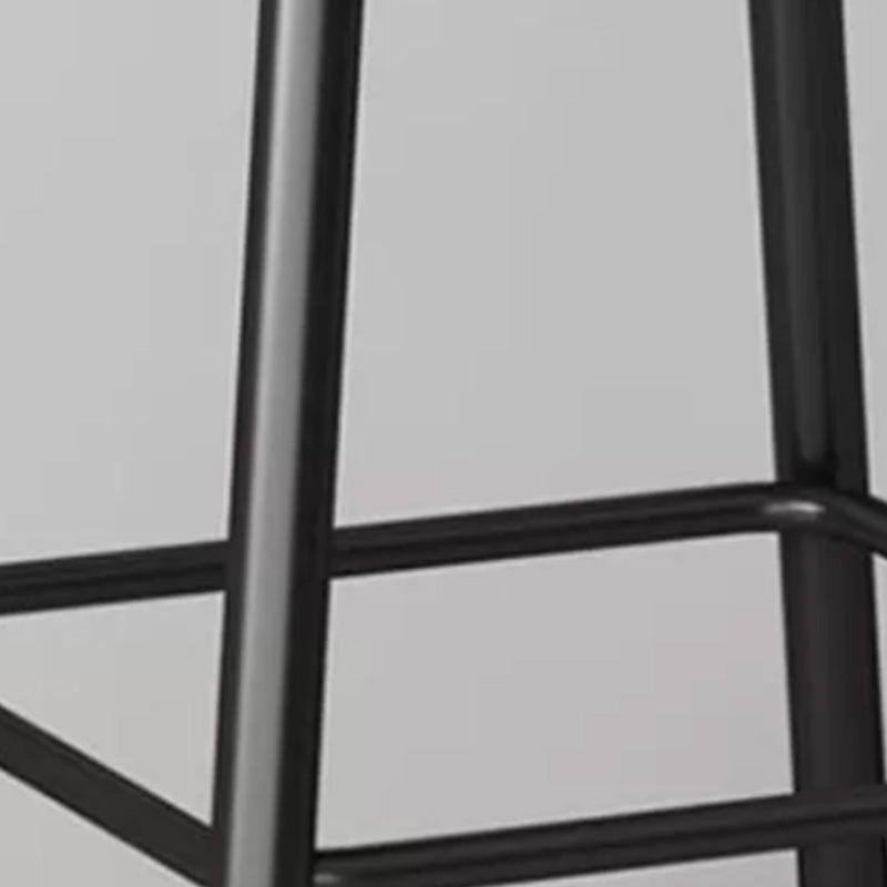 Modern Armless Backrest Counter Stool Iron Dining Room Bar Stool with Cushion Clearhalo 'Bar Furniture' 'Bar Stools' 'bar_stools' 'furn' 'furn_bar_stools' 'Furniture' 'Kitchen & Dining Furniture' 5464513