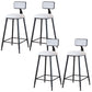 Modern Armless Backrest Counter Stool Iron Dining Room Bar Stool with Cushion White 4 Piece Set Counter Stool(26"H) Clearhalo 'Bar Furniture' 'Bar Stools' 'bar_stools' 'furn' 'furn_bar_stools' 'Furniture' 'Kitchen & Dining Furniture' 5464515