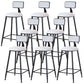Modern Armless Backrest Counter Stool Iron Dining Room Bar Stool with Cushion White 8 Piece Set Counter Stool(26"H) Clearhalo 'Bar Furniture' 'Bar Stools' 'bar_stools' 'furn' 'furn_bar_stools' 'Furniture' 'Kitchen & Dining Furniture' 5464517