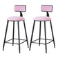 Modern Armless Backrest Counter Stool Iron Dining Room Bar Stool with Cushion Pink 2 Piece Set Counter Stool(26"H) Clearhalo 'Bar Furniture' 'Bar Stools' 'bar_stools' 'furn' 'furn_bar_stools' 'Furniture' 'Kitchen & Dining Furniture' 5464518