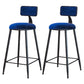 Modern Armless Backrest Counter Stool Iron Dining Room Bar Stool with Cushion Blue 2 Piece Set Counter Stool(26"H) Clearhalo 'Bar Furniture' 'Bar Stools' 'bar_stools' 'furn' 'furn_bar_stools' 'Furniture' 'Kitchen & Dining Furniture' 5464522