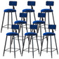 Modern Armless Backrest Counter Stool Iron Dining Room Bar Stool with Cushion Blue 8 Piece Set Counter Stool(26"H) Clearhalo 'Bar Furniture' 'Bar Stools' 'bar_stools' 'furn' 'furn_bar_stools' 'Furniture' 'Kitchen & Dining Furniture' 5464525