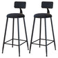 Modern Armless Backrest Counter Stool Iron Dining Room Bar Stool with Cushion Black 2 Piece Set Bar Stool(30"H) Clearhalo 'Bar Furniture' 'Bar Stools' 'bar_stools' 'furn' 'furn_bar_stools' 'Furniture' 'Kitchen & Dining Furniture' 5464526