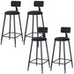 Modern Armless Backrest Counter Stool Iron Dining Room Bar Stool with Cushion Black 4 Piece Set Bar Stool(30"H) Clearhalo 'Bar Furniture' 'Bar Stools' 'bar_stools' 'furn' 'furn_bar_stools' 'Furniture' 'Kitchen & Dining Furniture' 5464527