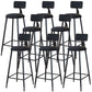 Modern Armless Backrest Counter Stool Iron Dining Room Bar Stool with Cushion Black 8 Piece Set Bar Stool(30"H) Clearhalo 'Bar Furniture' 'Bar Stools' 'bar_stools' 'furn' 'furn_bar_stools' 'Furniture' 'Kitchen & Dining Furniture' 5464529