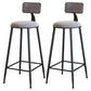Modern Armless Backrest Counter Stool Iron Dining Room Bar Stool with Cushion Gray 2 Piece Set Bar Stool(30"H) Clearhalo 'Bar Furniture' 'Bar Stools' 'bar_stools' 'furn' 'furn_bar_stools' 'Furniture' 'Kitchen & Dining Furniture' 5464530