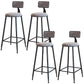 Modern Armless Backrest Counter Stool Iron Dining Room Bar Stool with Cushion Gray 4 Piece Set Bar Stool(30"H) Clearhalo 'Bar Furniture' 'Bar Stools' 'bar_stools' 'furn' 'furn_bar_stools' 'Furniture' 'Kitchen & Dining Furniture' 5464531
