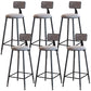 Modern Armless Backrest Counter Stool Iron Dining Room Bar Stool with Cushion Gray 6 Piece Set Bar Stool(30"H) Clearhalo 'Bar Furniture' 'Bar Stools' 'bar_stools' 'furn' 'furn_bar_stools' 'Furniture' 'Kitchen & Dining Furniture' 5464532