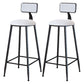 Modern Armless Backrest Counter Stool Iron Dining Room Bar Stool with Cushion White 2 Piece Set Bar Stool(30"H) Clearhalo 'Bar Furniture' 'Bar Stools' 'bar_stools' 'furn' 'furn_bar_stools' 'Furniture' 'Kitchen & Dining Furniture' 5464534