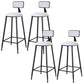 Modern Armless Backrest Counter Stool Iron Dining Room Bar Stool with Cushion White 4 Piece Set Bar Stool(30"H) Clearhalo 'Bar Furniture' 'Bar Stools' 'bar_stools' 'furn' 'furn_bar_stools' 'Furniture' 'Kitchen & Dining Furniture' 5464535