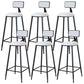 Modern Armless Backrest Counter Stool Iron Dining Room Bar Stool with Cushion White 6 Piece Set Bar Stool(30"H) Clearhalo 'Bar Furniture' 'Bar Stools' 'bar_stools' 'furn' 'furn_bar_stools' 'Furniture' 'Kitchen & Dining Furniture' 5464536