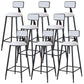 Modern Armless Backrest Counter Stool Iron Dining Room Bar Stool with Cushion White 8 Piece Set Bar Stool(30"H) Clearhalo 'Bar Furniture' 'Bar Stools' 'bar_stools' 'furn' 'furn_bar_stools' 'Furniture' 'Kitchen & Dining Furniture' 5464537