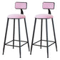 Modern Armless Backrest Counter Stool Iron Dining Room Bar Stool with Cushion Pink 2 Piece Set Bar Stool(30"H) Clearhalo 'Bar Furniture' 'Bar Stools' 'bar_stools' 'furn' 'furn_bar_stools' 'Furniture' 'Kitchen & Dining Furniture' 5464538