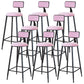 Modern Armless Backrest Counter Stool Iron Dining Room Bar Stool with Cushion Pink 8 Piece Set Bar Stool(30"H) Clearhalo 'Bar Furniture' 'Bar Stools' 'bar_stools' 'furn' 'furn_bar_stools' 'Furniture' 'Kitchen & Dining Furniture' 5464541